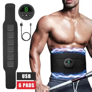 EMS Abdominal Muscle Toning Belt – 6-Mode Rechargeable Stimulator