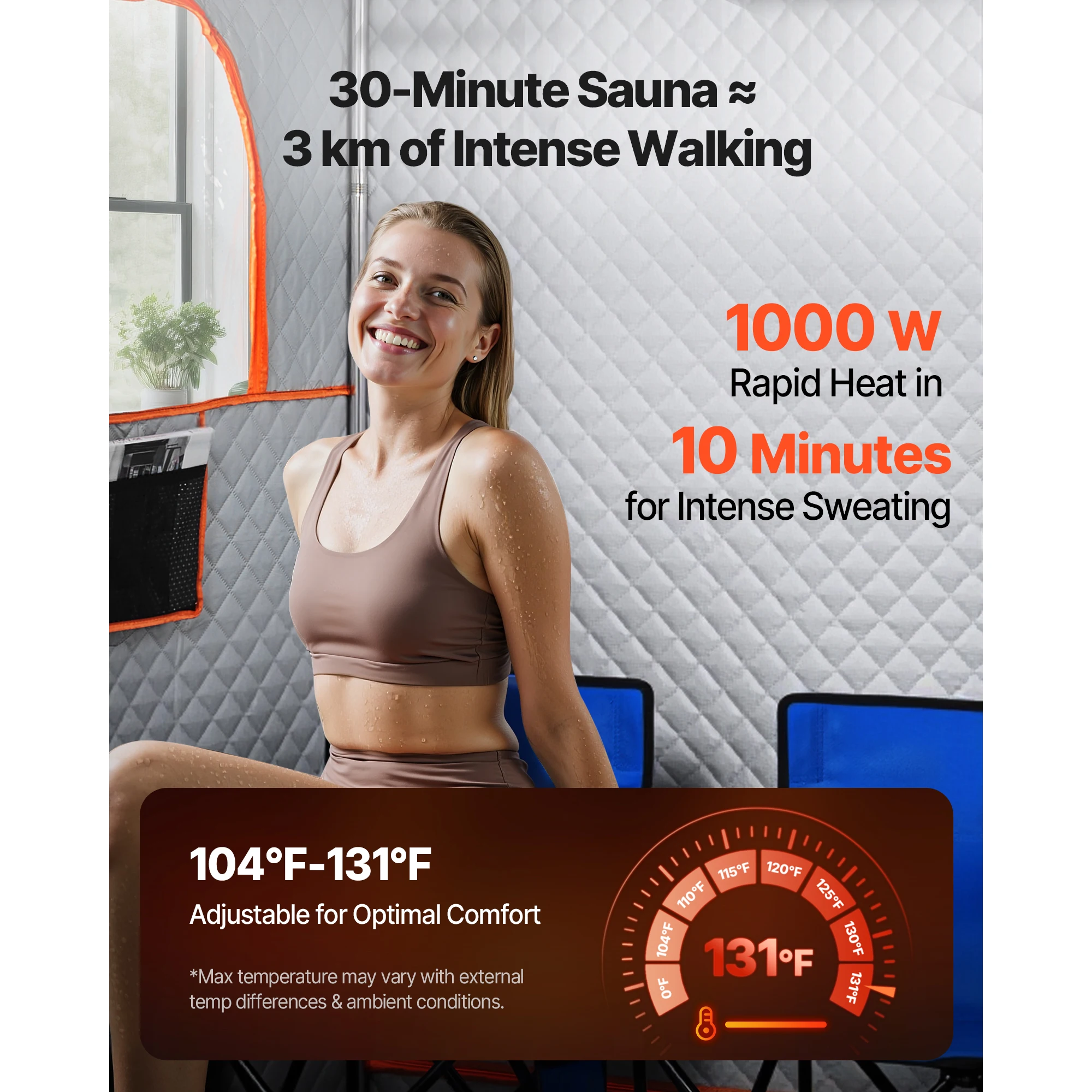 2-Person Portable Steam Sauna Tent – Home Heat Therapy & Recovery Cabin - in use