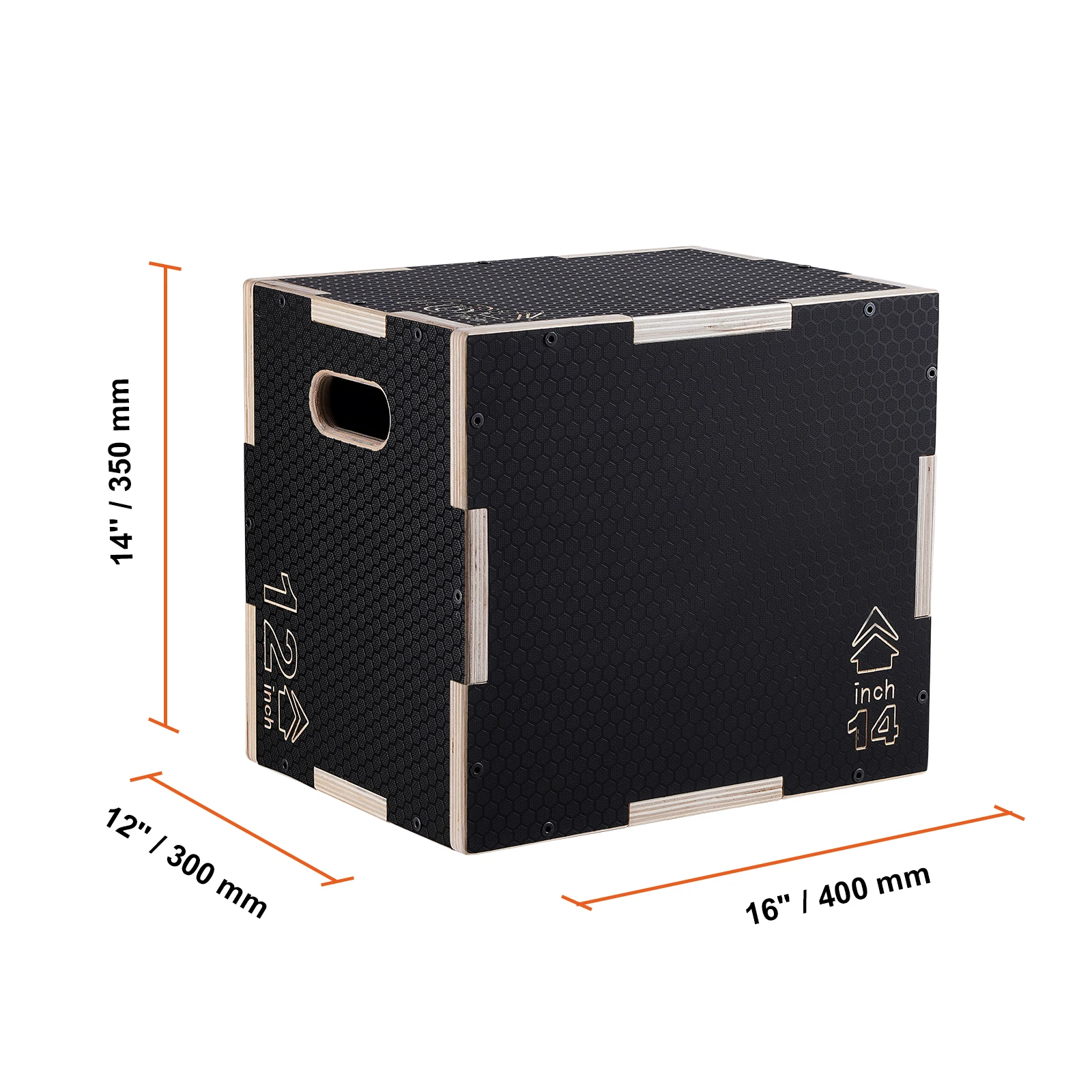 3-in-1 Wooden Plyo Box – Plyometric Jump Box for Conditioning & Strength - texture detail