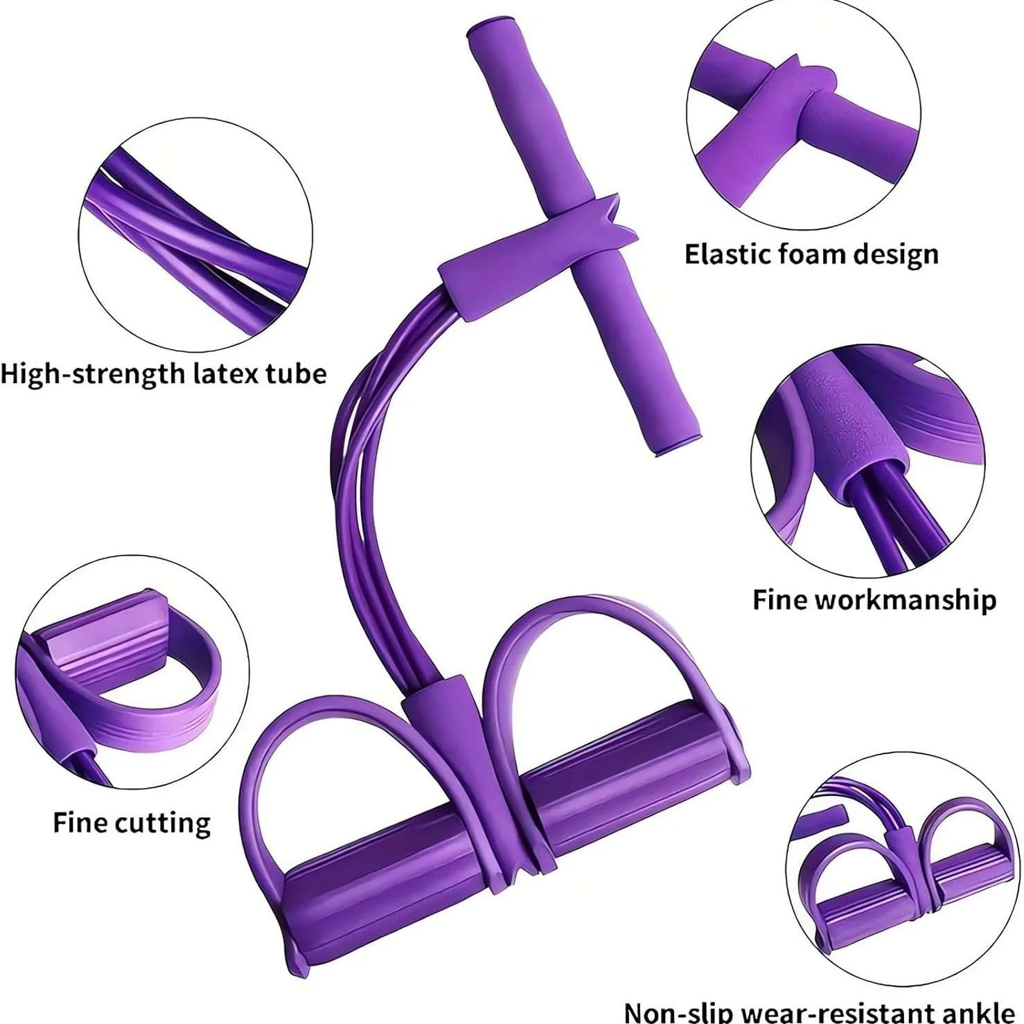 Resistance Band Set with Handles – 4 Tubes for Full-Body Home Training - in use