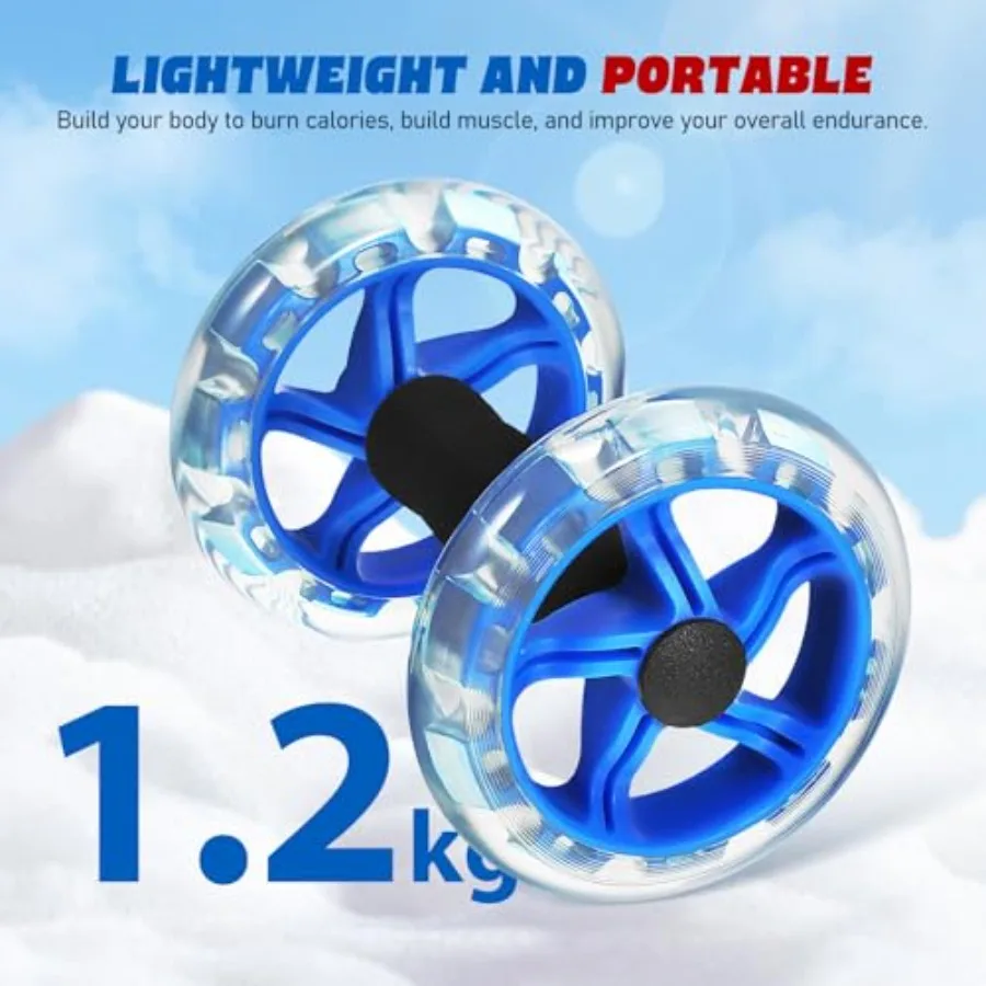 Dual-Wheel Ab Roller – Stable Core Trainer with Non-Slip Handles (2 Pack) - size and dimensions