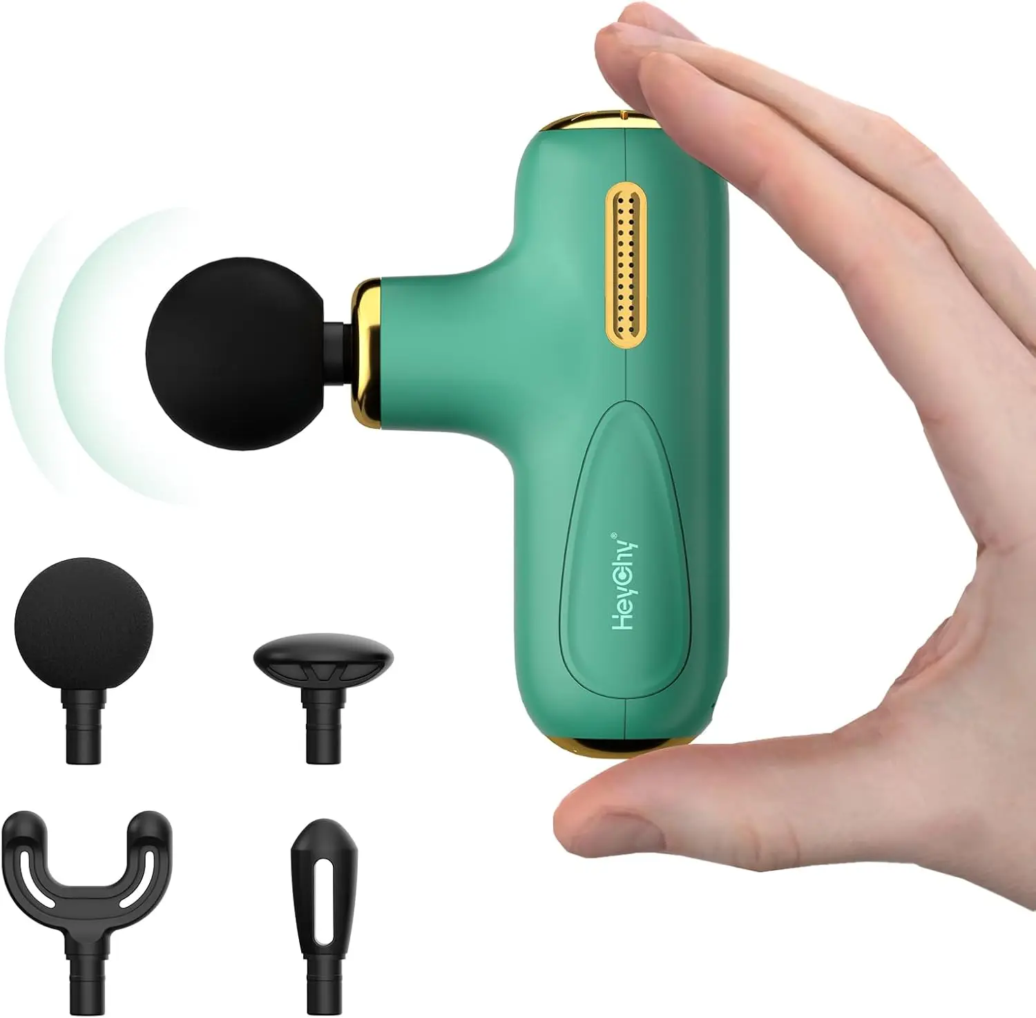 Mini Massage Gun – Portable Deep Tissue Percussion Massager with 4 Heads