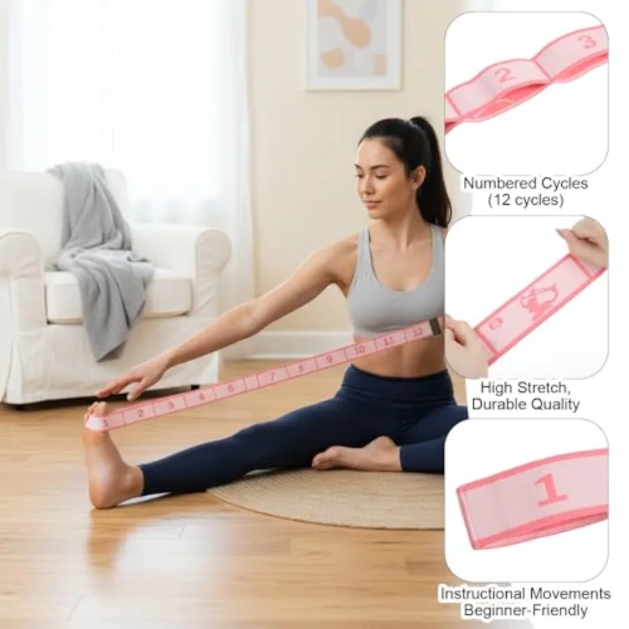 12-Loop Yoga Stretching Strap – Multi-Loop Flexibility Band - in use