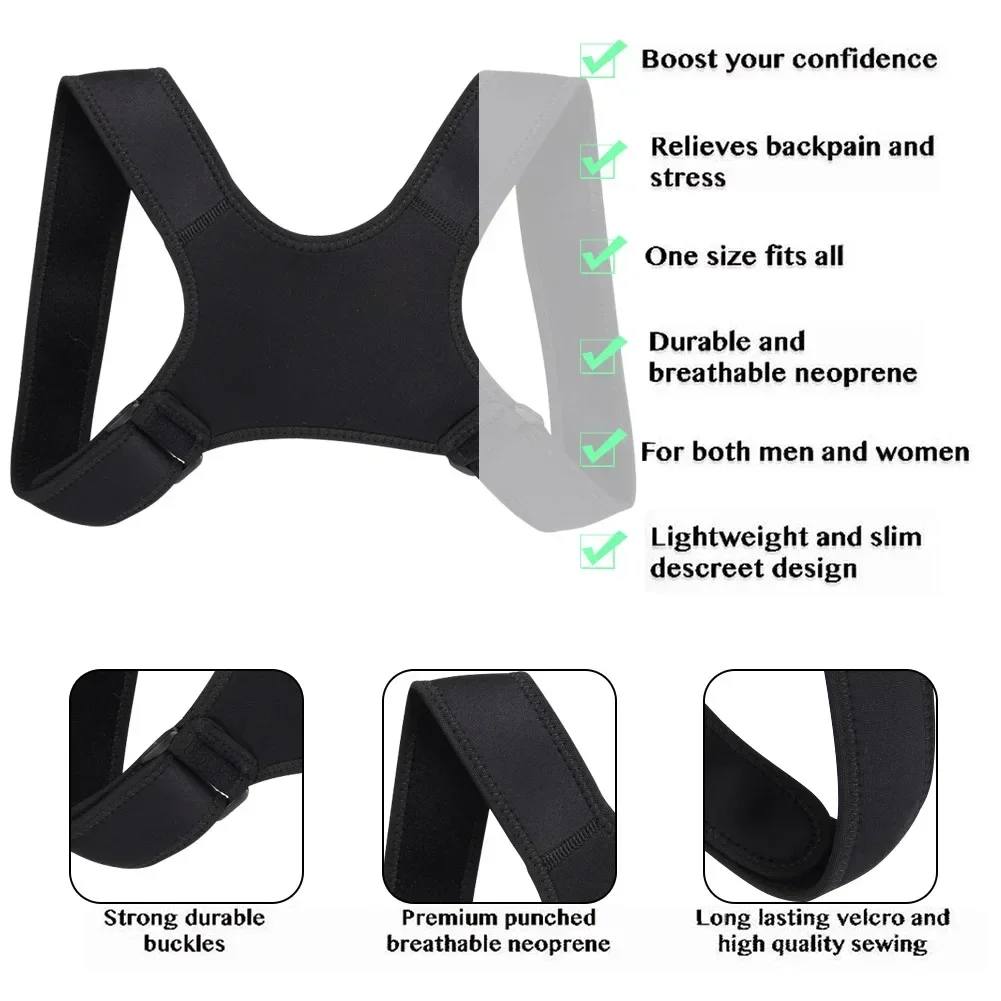 Adjustable Posture Corrector – Clavicle & Shoulder Brace for Upper Back - in use