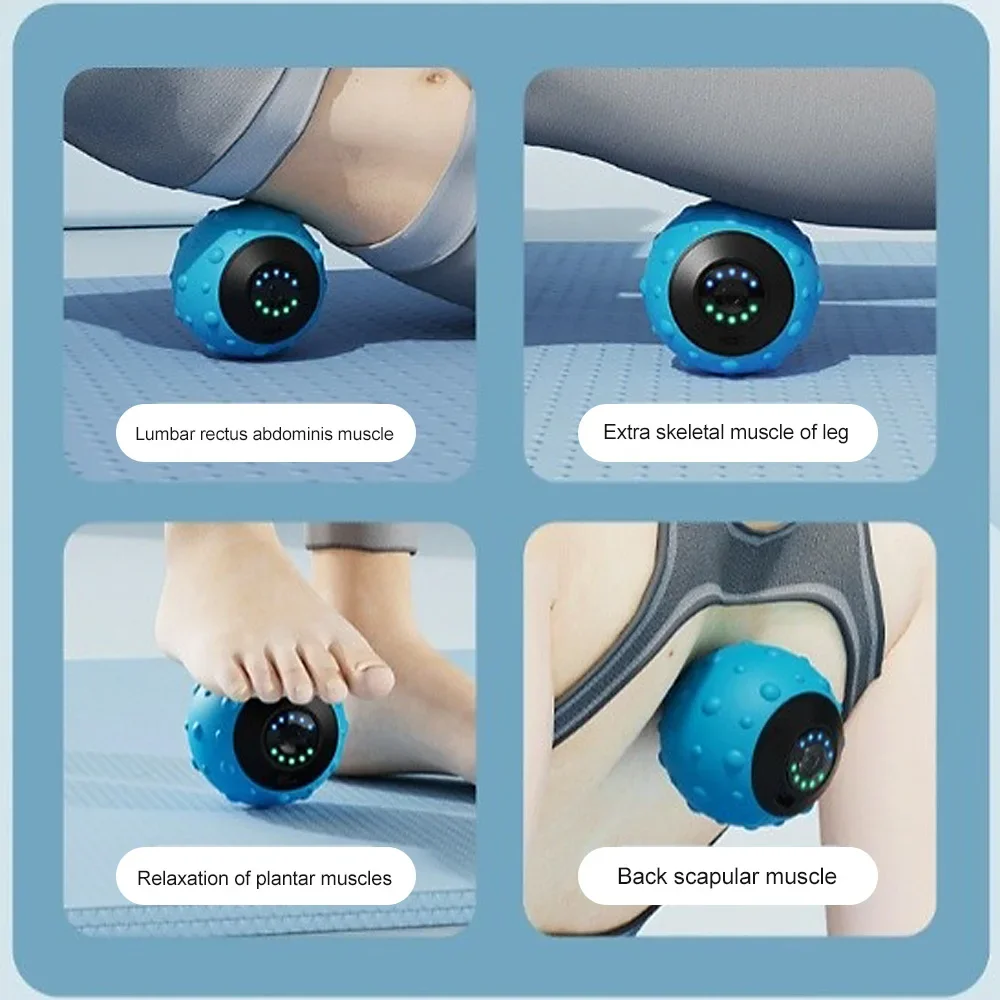 Electric Vibrating Massage Ball – Fascia Ball for Foot, Back & Trigger Points - in use