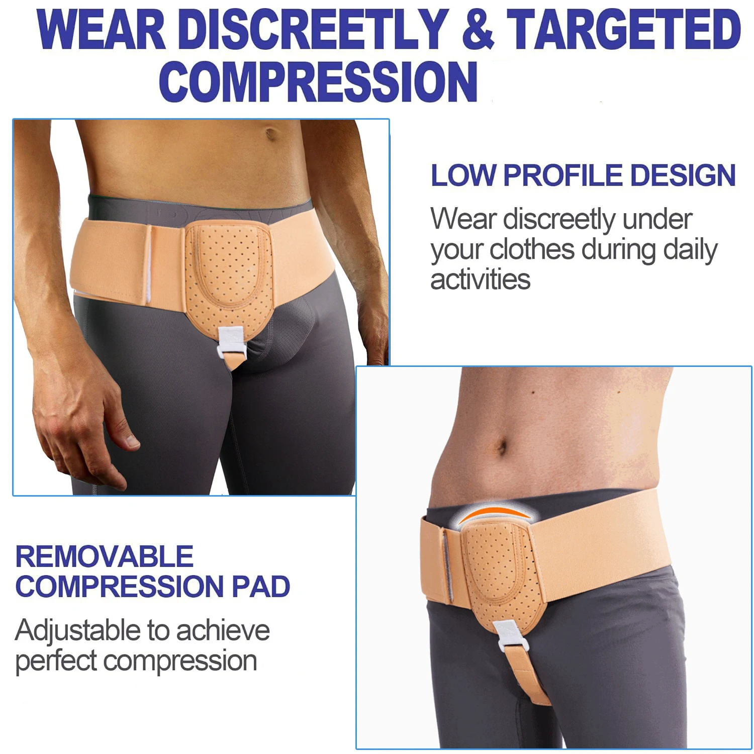 Inguinal Hernia Belt – Adjustable Truss Support for Sports Hernia - color options
