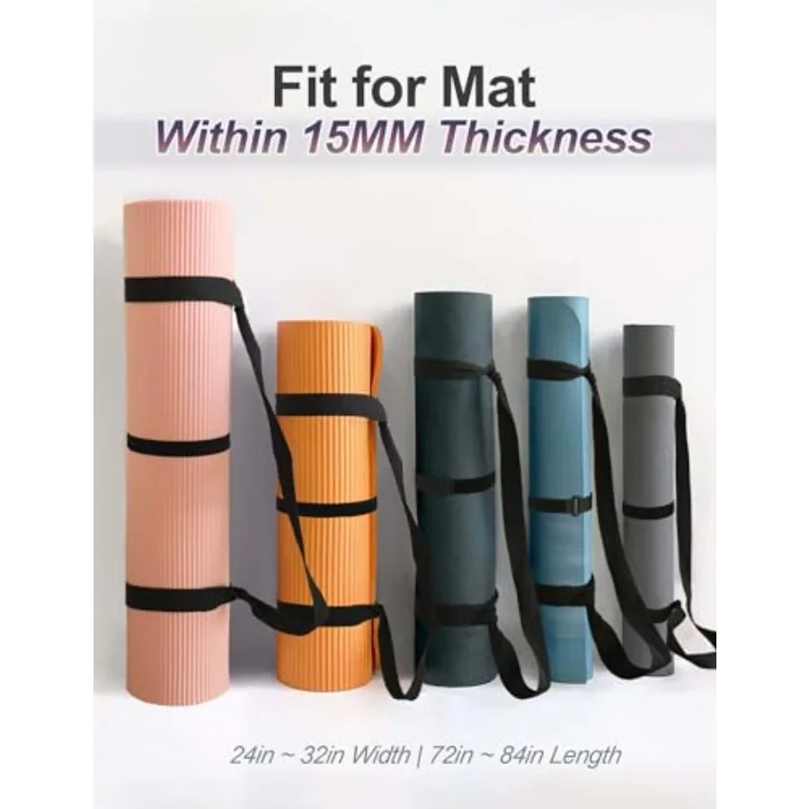 Yoga Mat Carrier Strap Adjustable Thick and Wide for Carrying or - in use