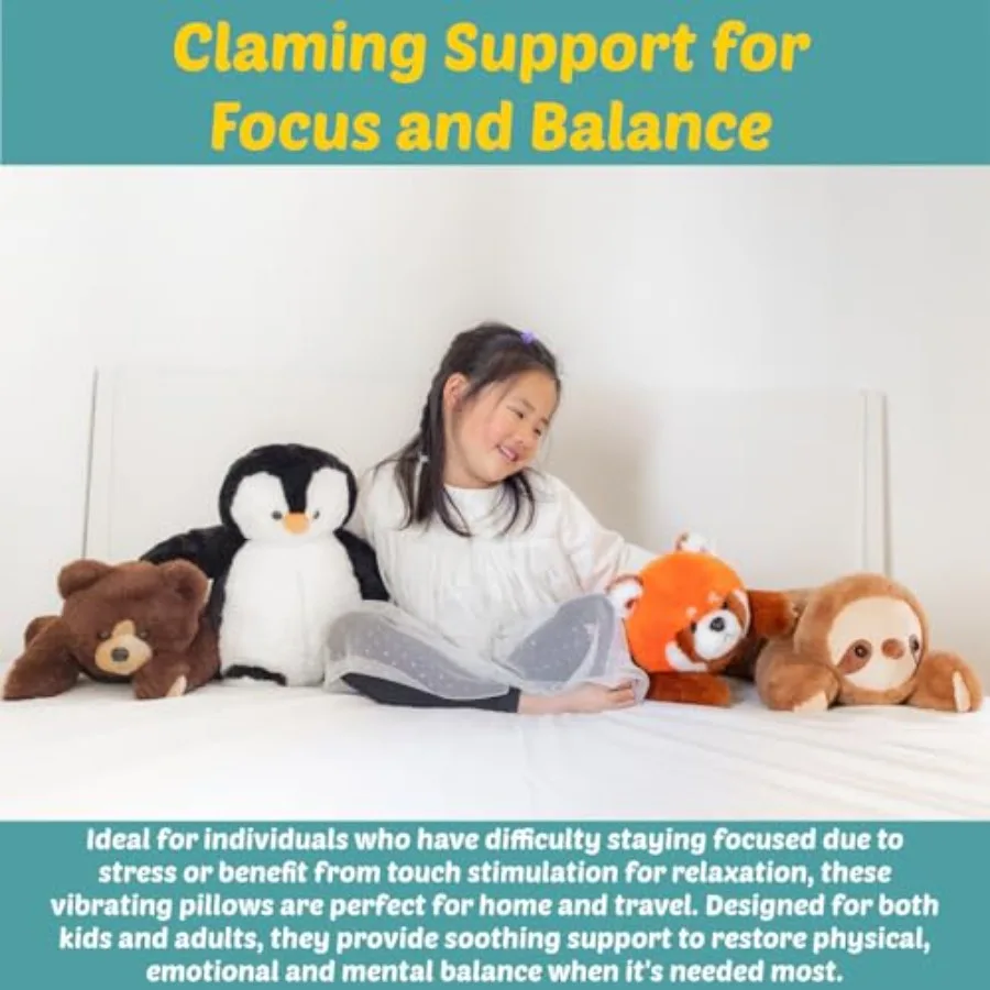 Weighted Vibrating Sensory Bear Pillow – Pressure-Activated Calm Aid - alternate view