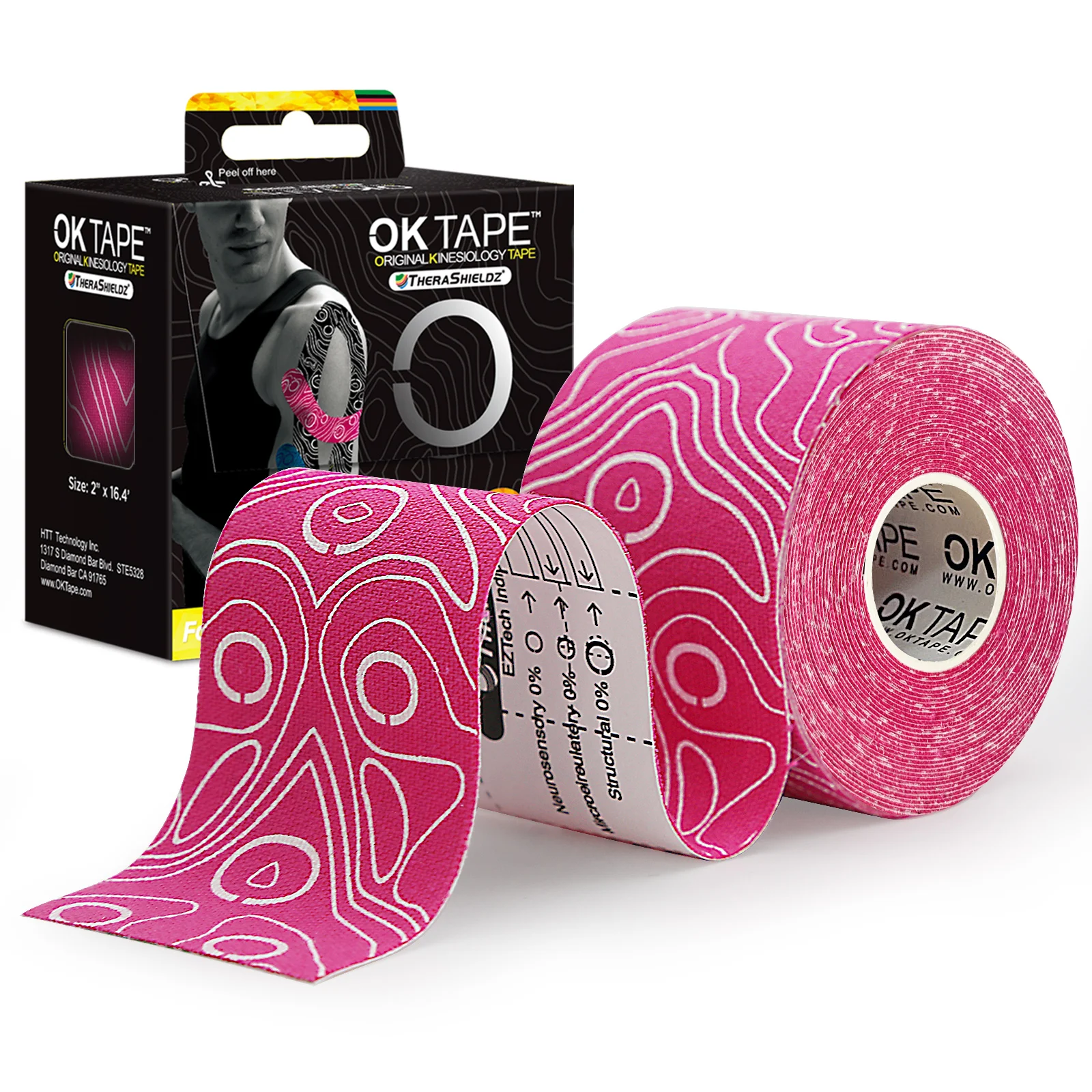 Kinesiology Tape 5cm x 5m – Waterproof Elastic Athletic Tape, Latex Free - side view