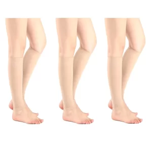 Copper Compression Socks – 20–30 mmHg Open-Toe Knee High