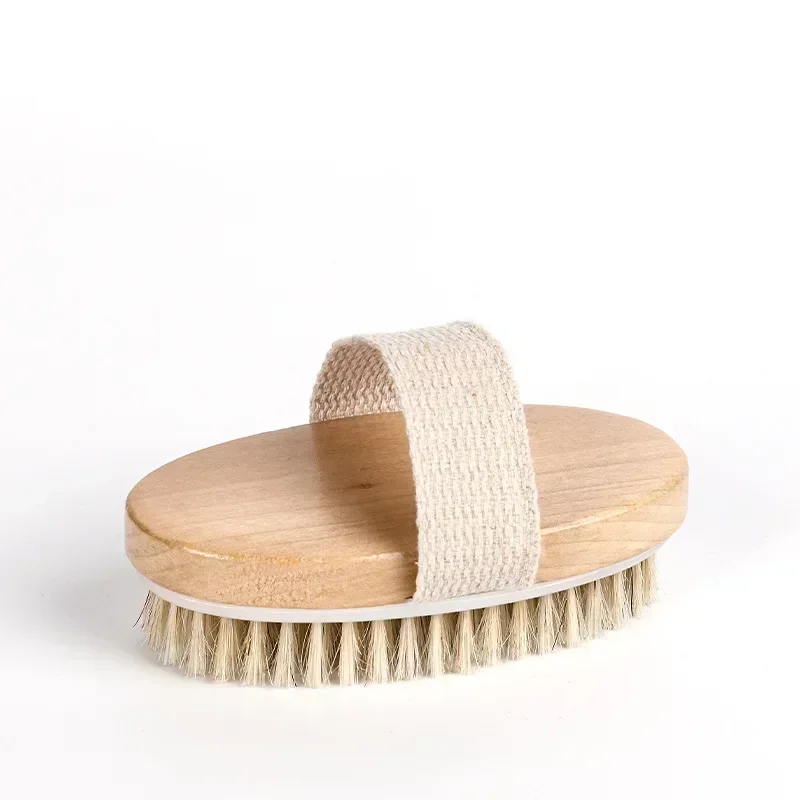 Natural Bristle Dry Body Brush – Wooden Exfoliating Massage Brush - packaging