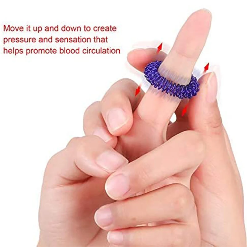 Acupressure Spiky Finger Rings (10 Pack) – Hand Massage & Stress Relief Fidget - alternate view
