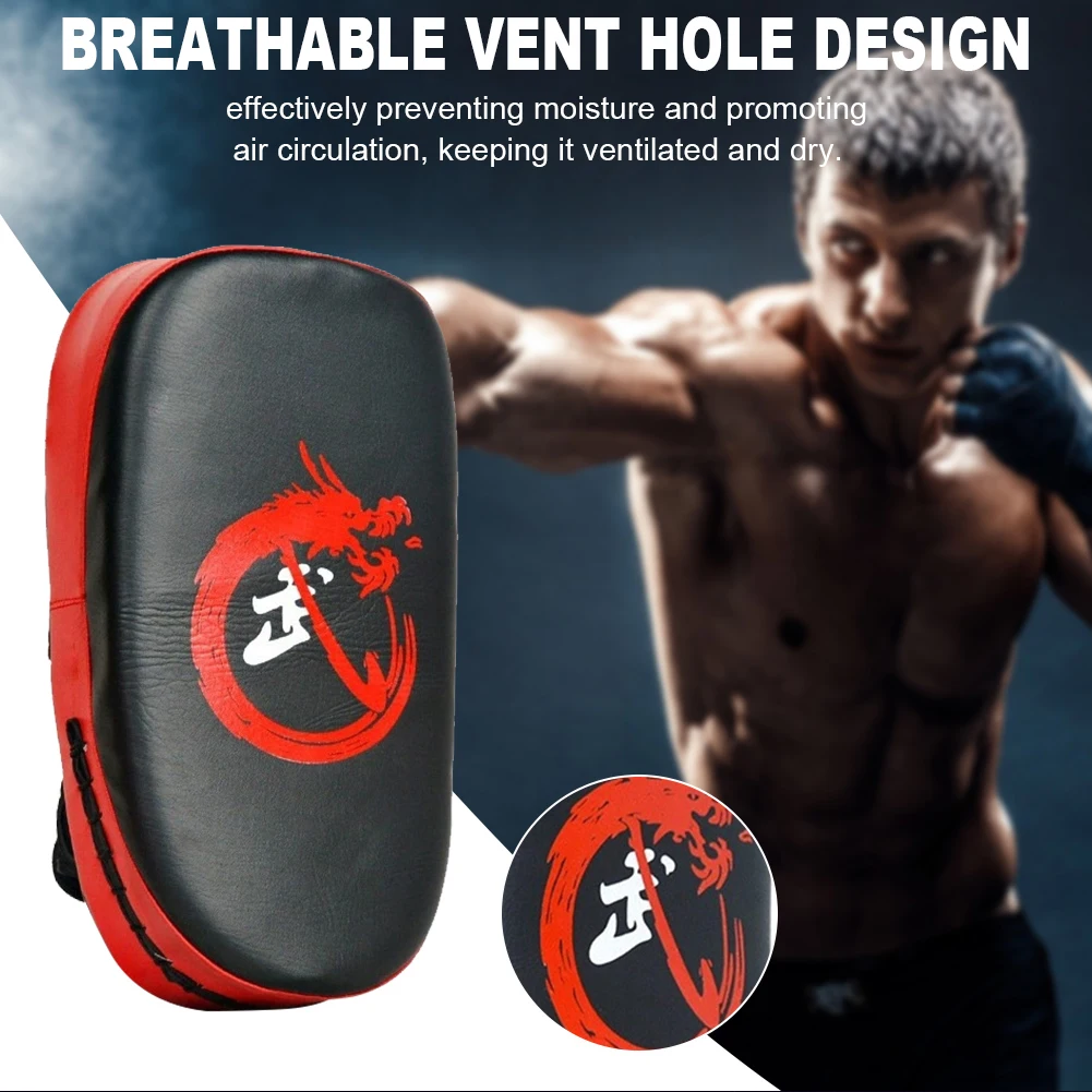Curved Kick Pad – PU Leather Hand & Foot Target for Muay Thai & Taekwondo - in use