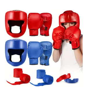 12pc Beginner Boxing Set – 10oz Gloves, Headgear, Wraps & Mouthguards