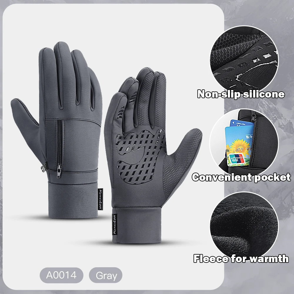 Touchscreen Winter Cycling Gloves – Windproof, Non-Slip Winter Sports Gloves - detail view