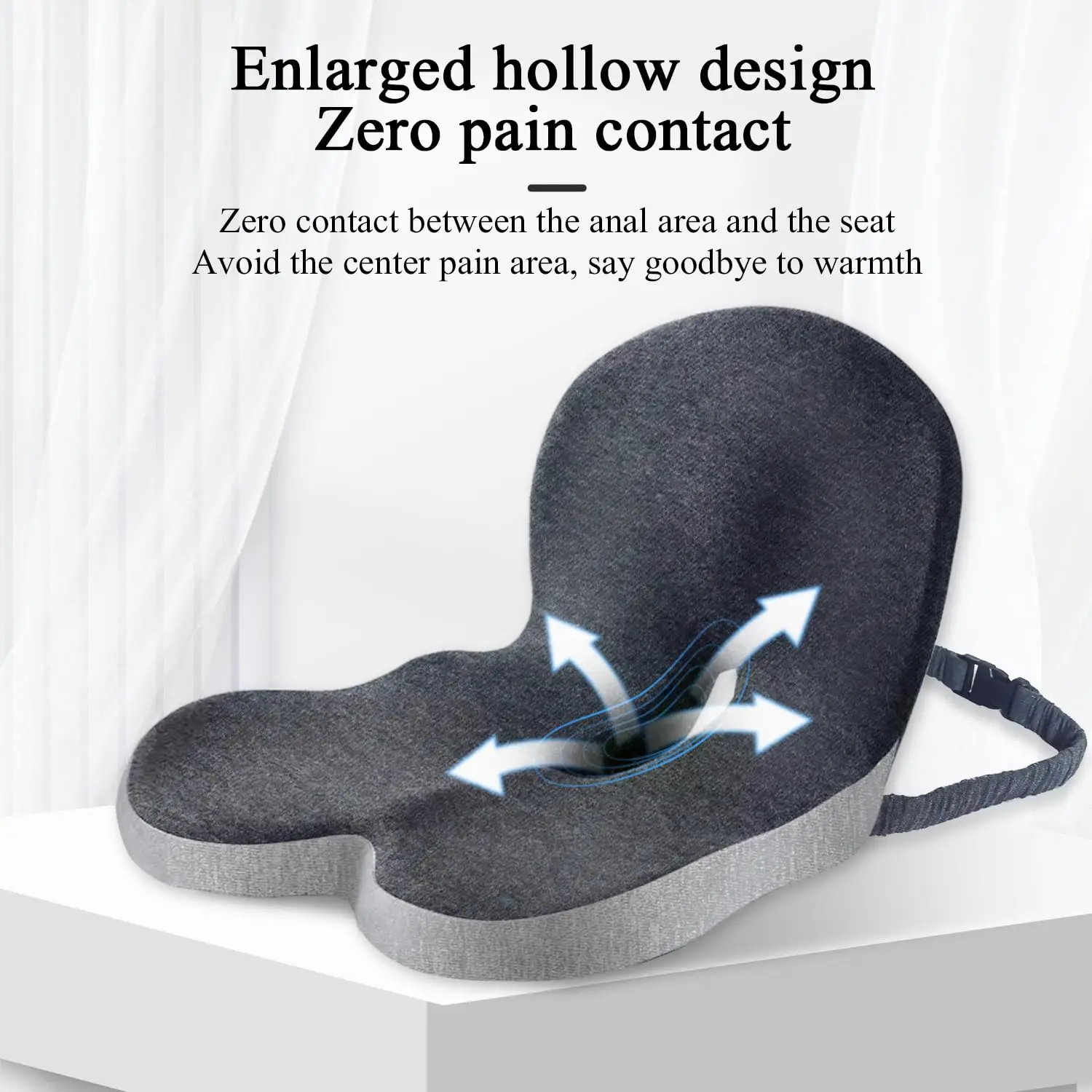 Ergonomic Lumbar Seat Cushion – Contoured Office Chair Pad