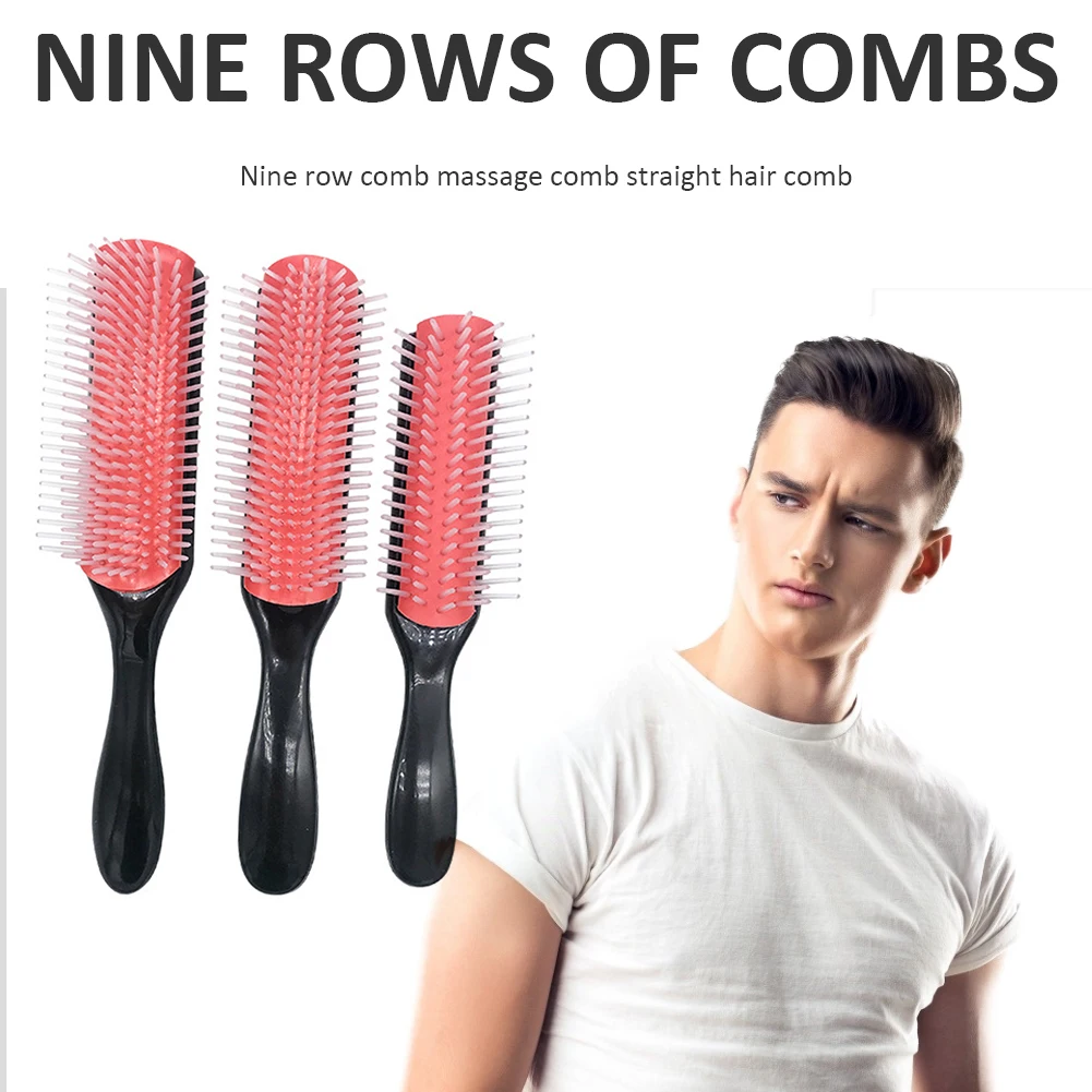 9-Row Detangling Hair Brush – Scalp Massager for Wet, Curly & Straight Hair - in use