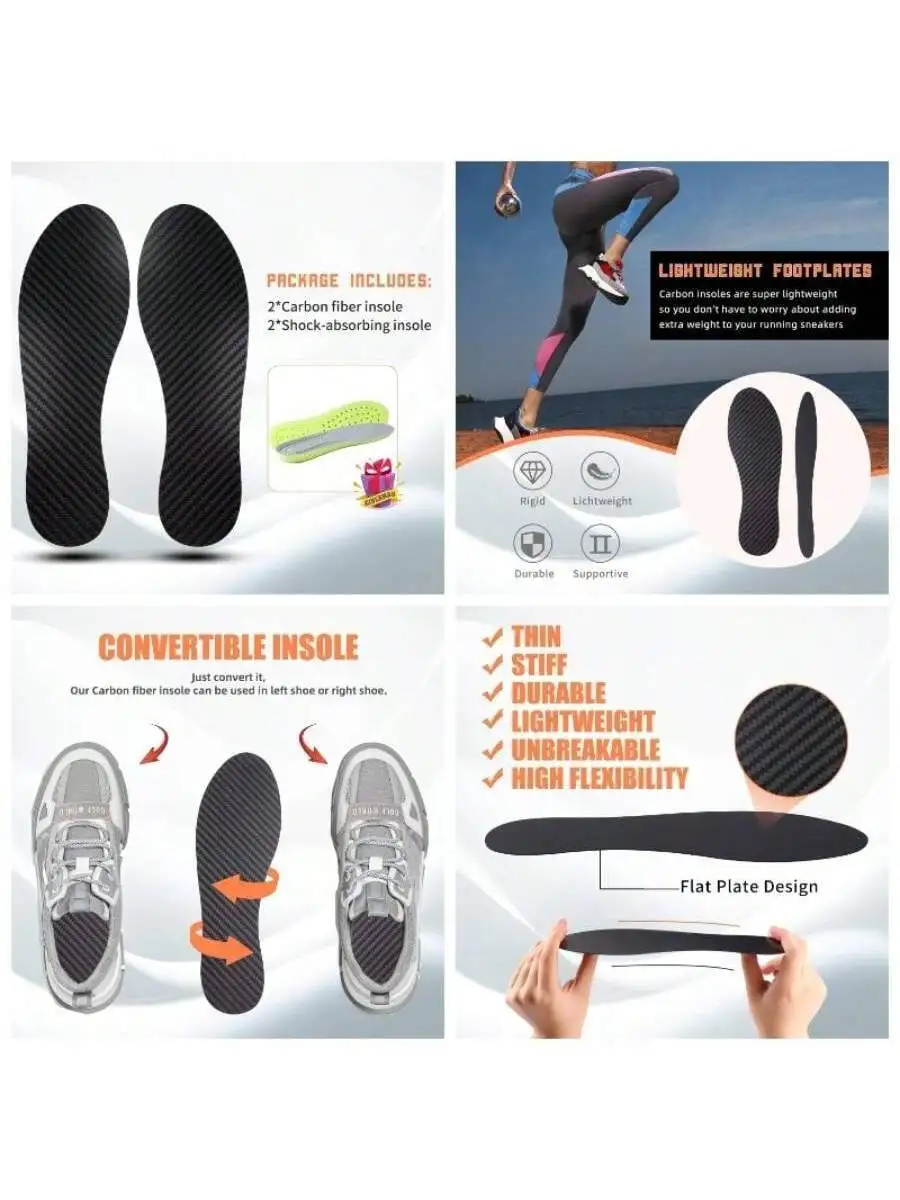 Carbon Fiber Insoles – Rigid Shoe Inserts for Turf Toe & Forefoot Pain - view 12