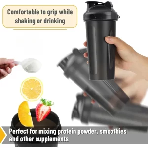 Protein Shaker Cup 600ml – BPA-Free Bottle with Blender Ball