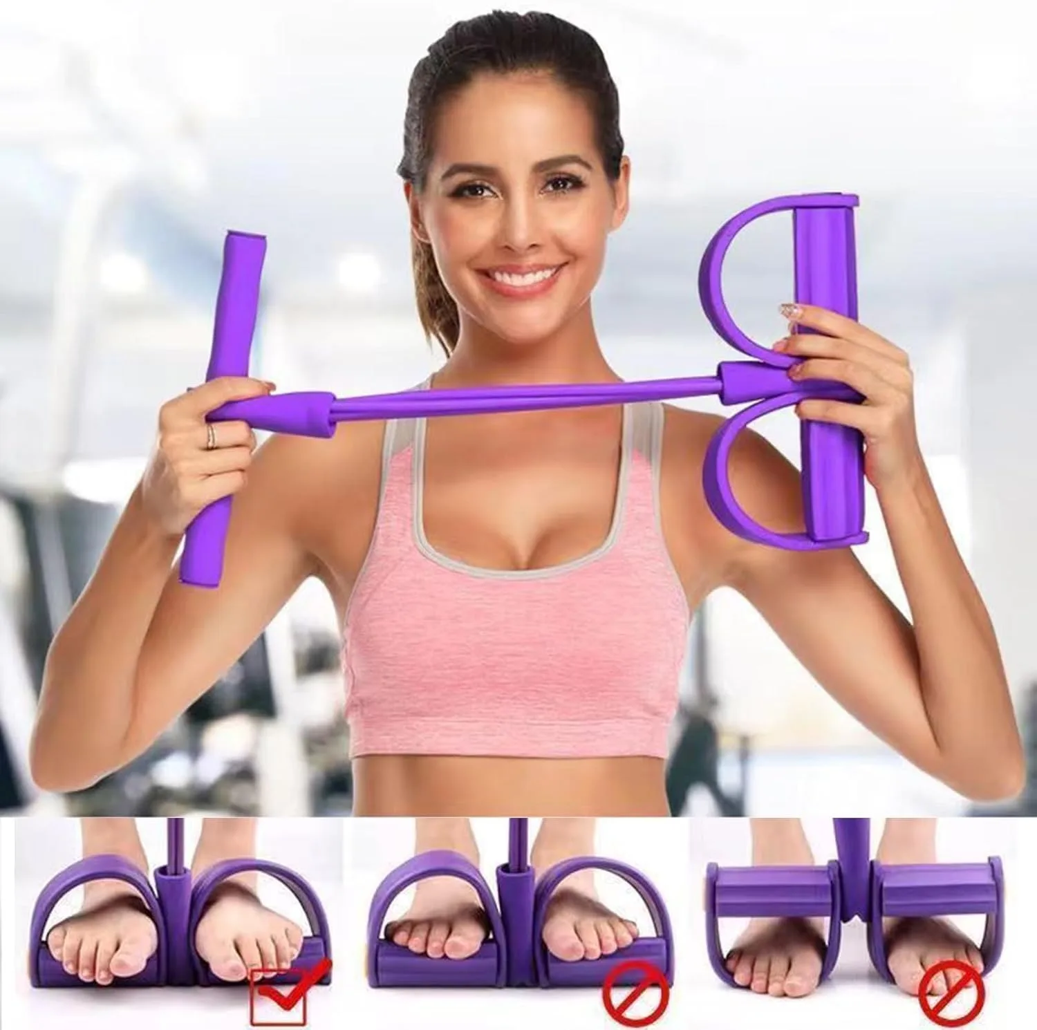 6-Tube Resistance Band Set with Handles & Foot Pedal – Full-Body Home Gym - size and dimensions