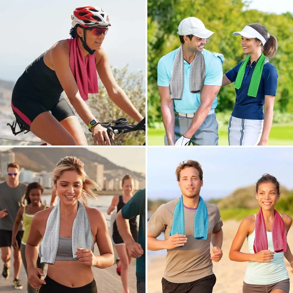 Cooling Towel 32x12in – Evaporative Microfiber Ice Towel for Gym, Running & Hot Weather - color options