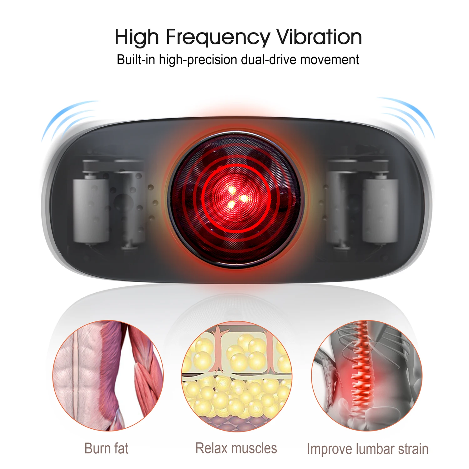 Vibrating Slimming Belt – Waist Massage Machine - close-up detail