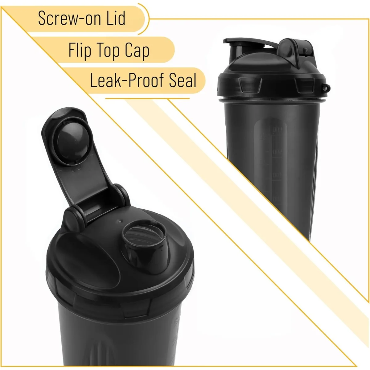 600ml 20oz BPA Free Protein Shaker Cup Portable Fitness with Blender - alternate view