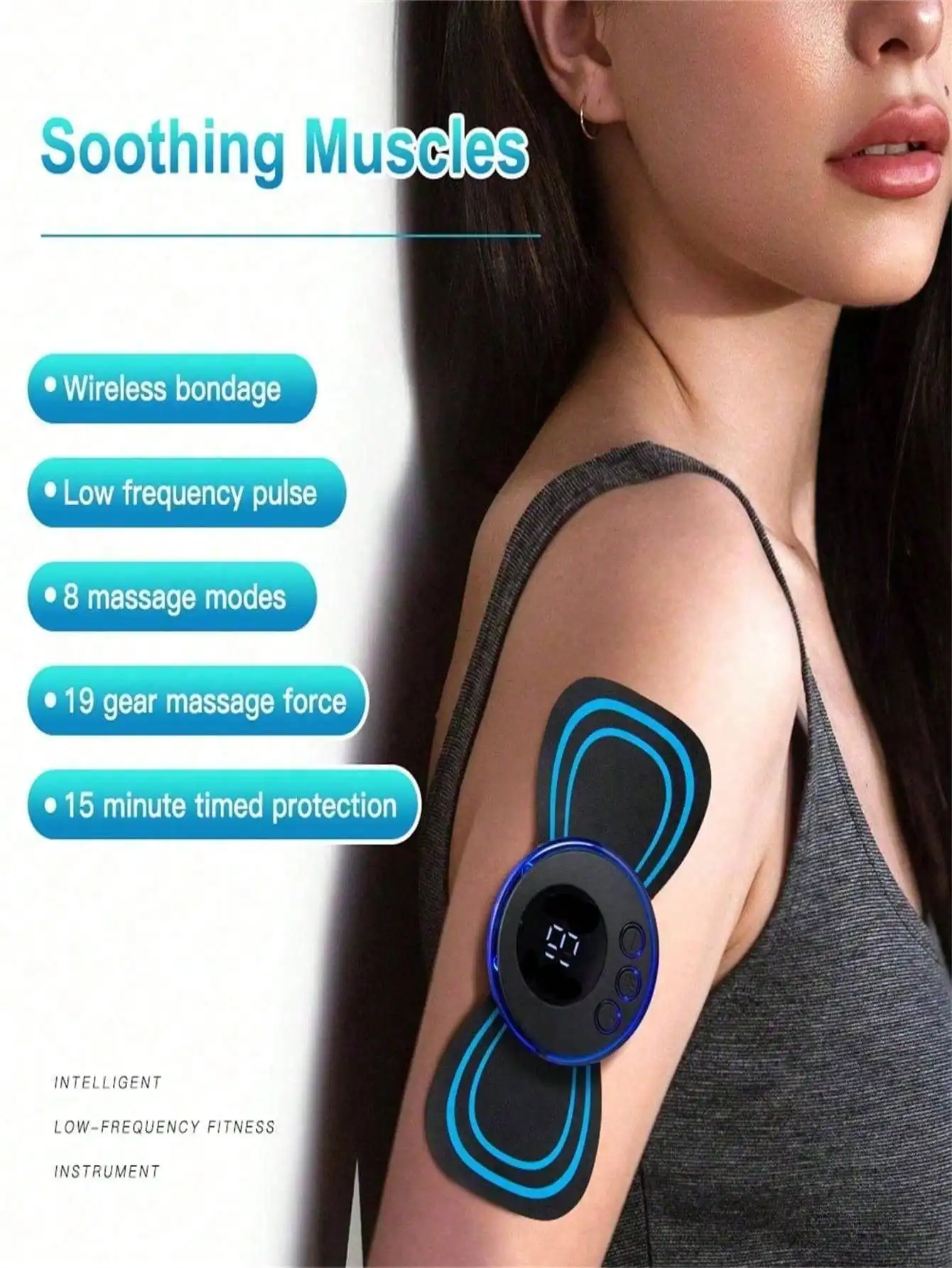 LCD EMS Neck Massager – Electric Cervical Massager with Display