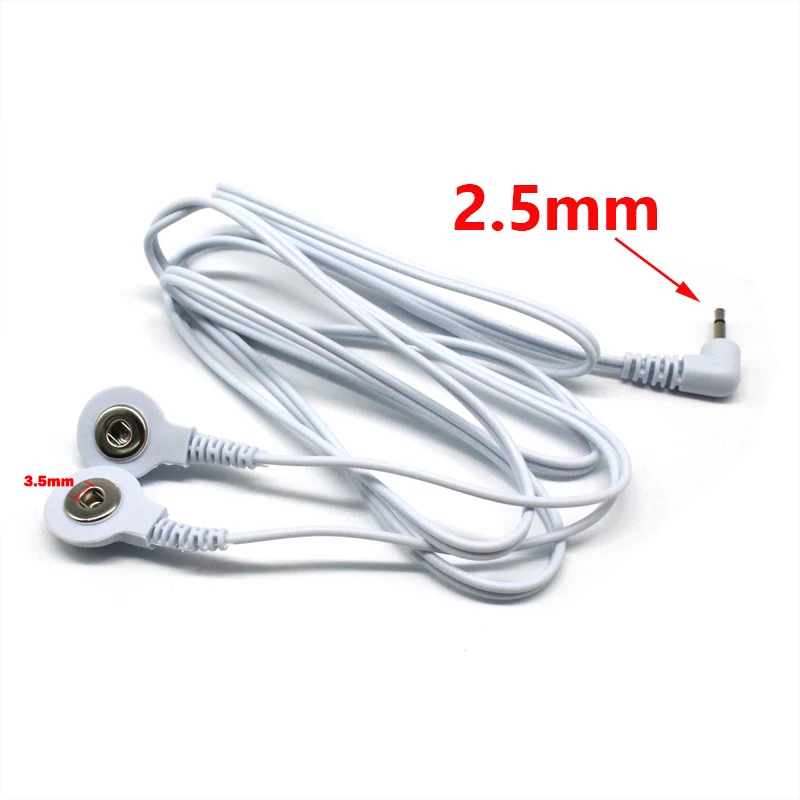 TENS Electrode Lead Wires – Replacement Jack Cables for EMS Units - side view