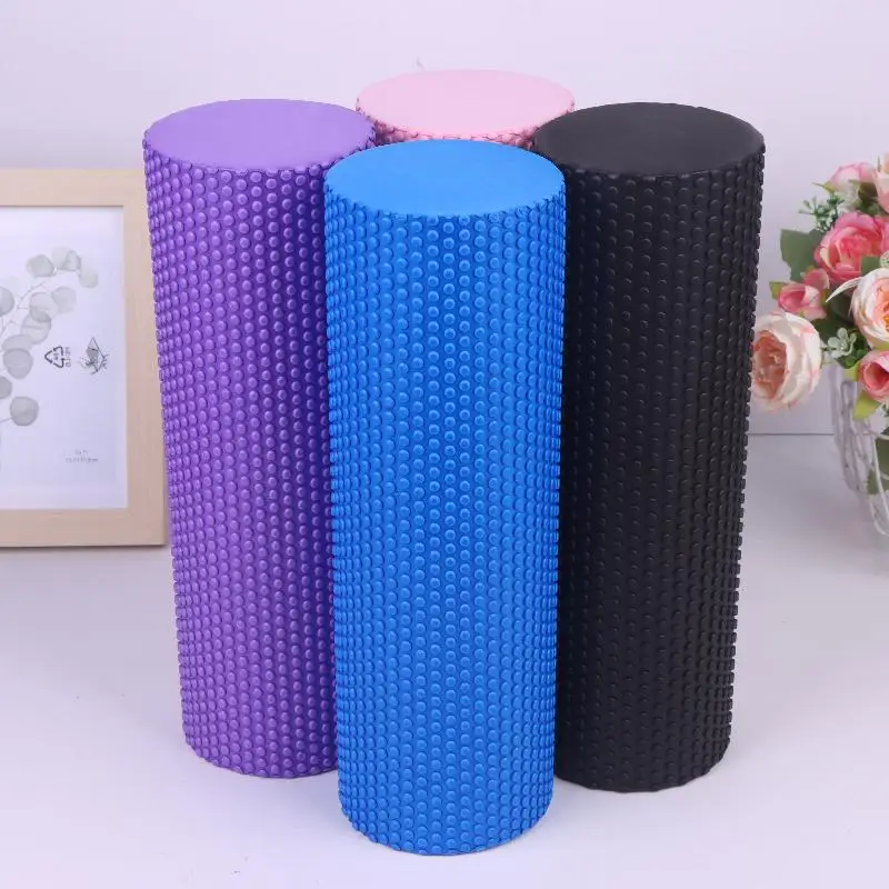 New【Yoga Roller Round EVA Foam Cylinder For Pilates Exercise Enhanced Home - in use