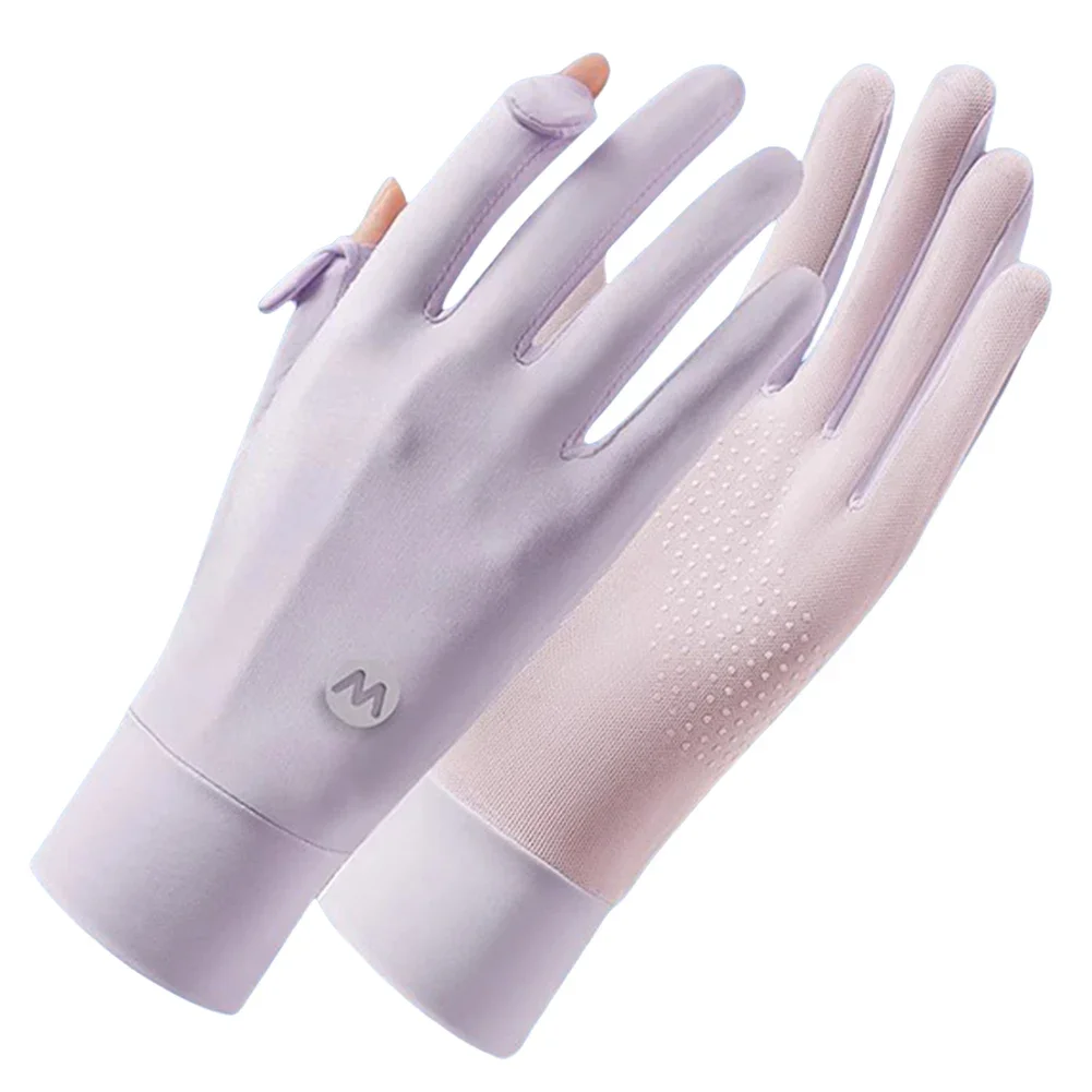 UV Protection Cycling Gloves – Ice Silk Touchscreen Sun Gloves for Women - texture detail