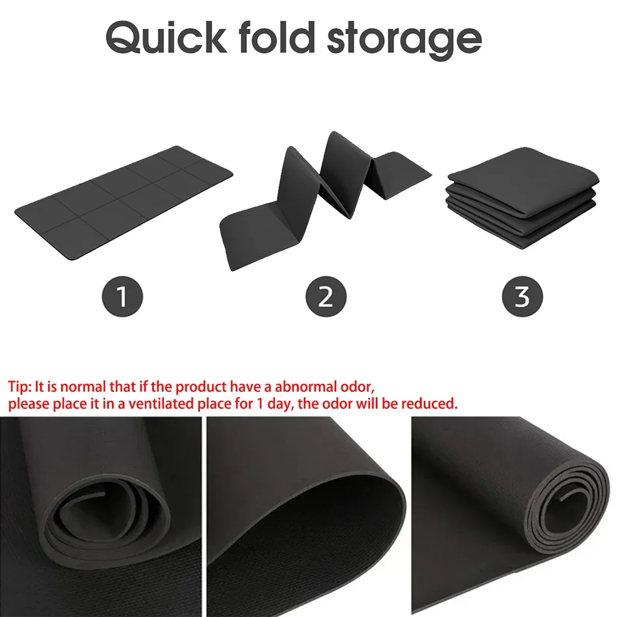 Foldable Yoga Mat Eco Friendly EVA Folding Travel Fitness Exercise 3mm - in use