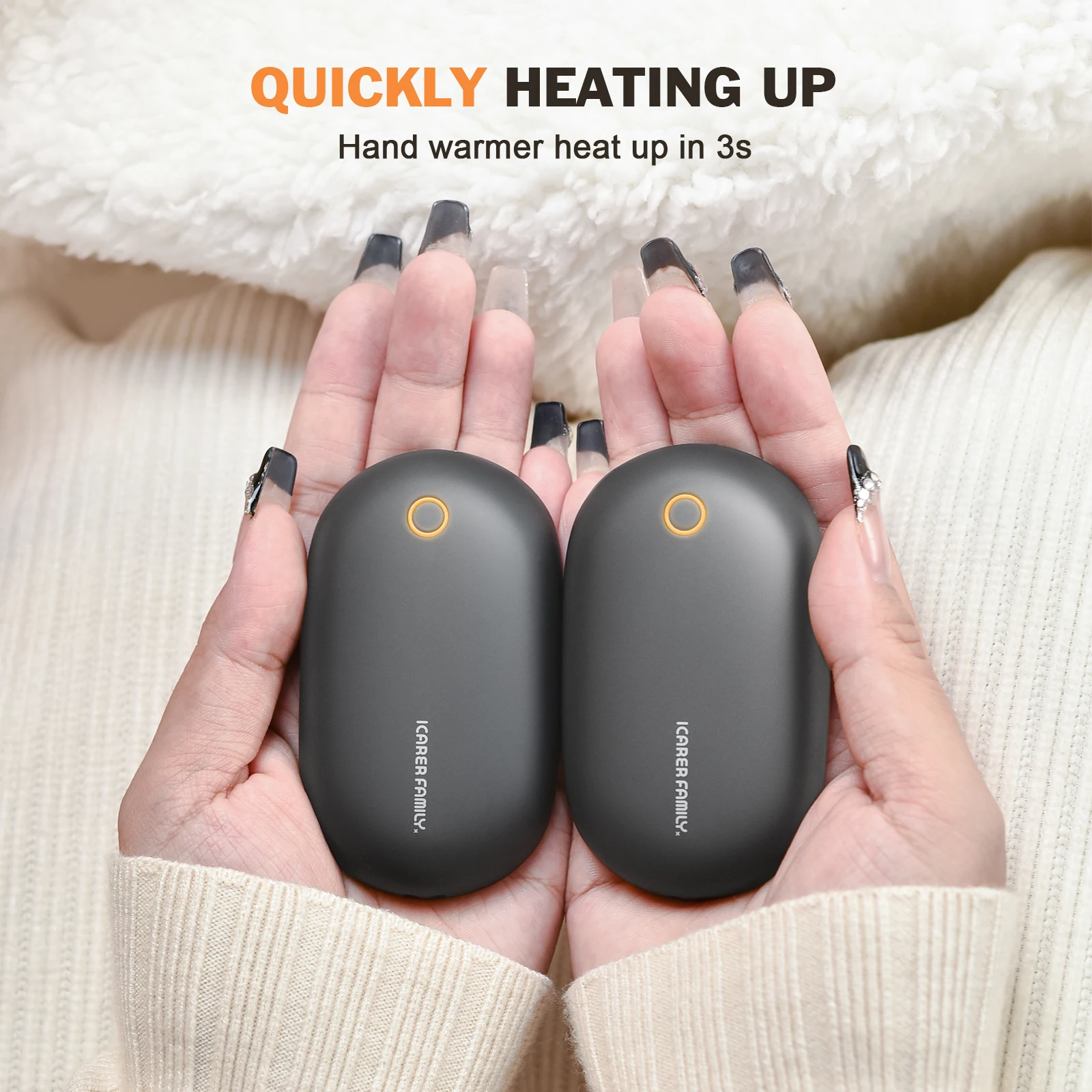 Rechargeable Hand Warmers 2-Pack – 8hr Magnetic Heat Therapy for Cold Hands & Stiff Joints - size and dimensions
