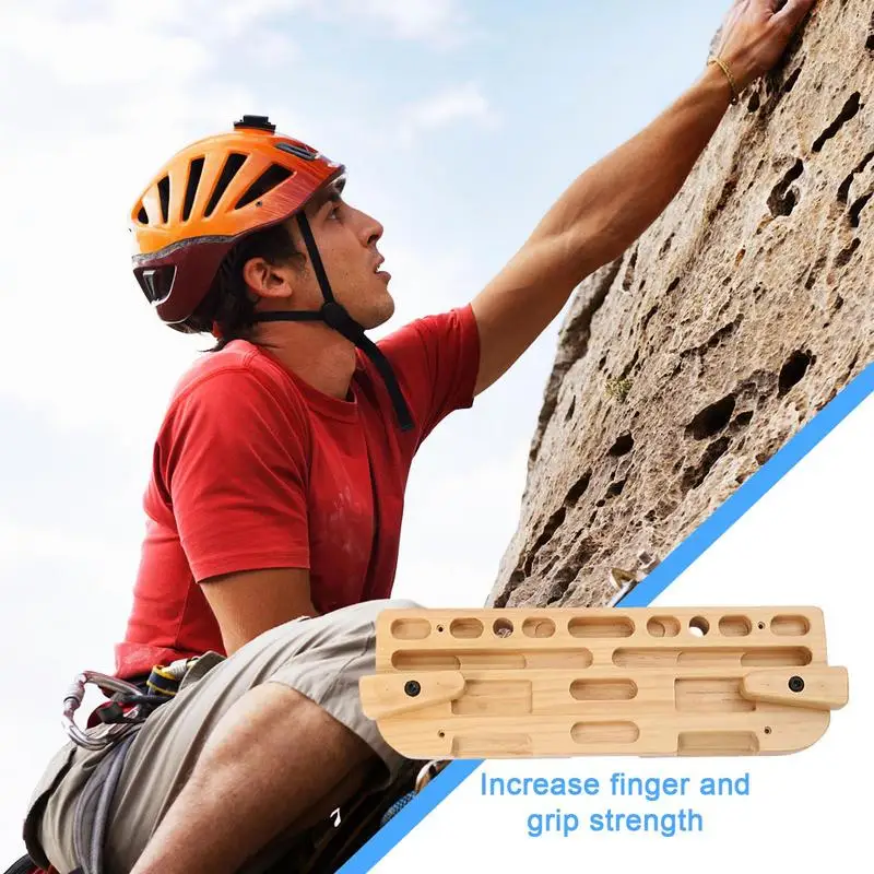 Wooden Climbing Hangboard – Non-Slip Fingerboard Grip Strength Trainer - size and dimensions