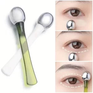 Gold Alloy Eye Roller Wand – Eye Cream Applicator, White