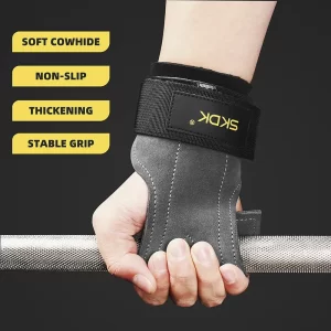 Weight Lifting Grip Pads with Wrist Wraps – Anti-Slip Gym Gloves (Pair)