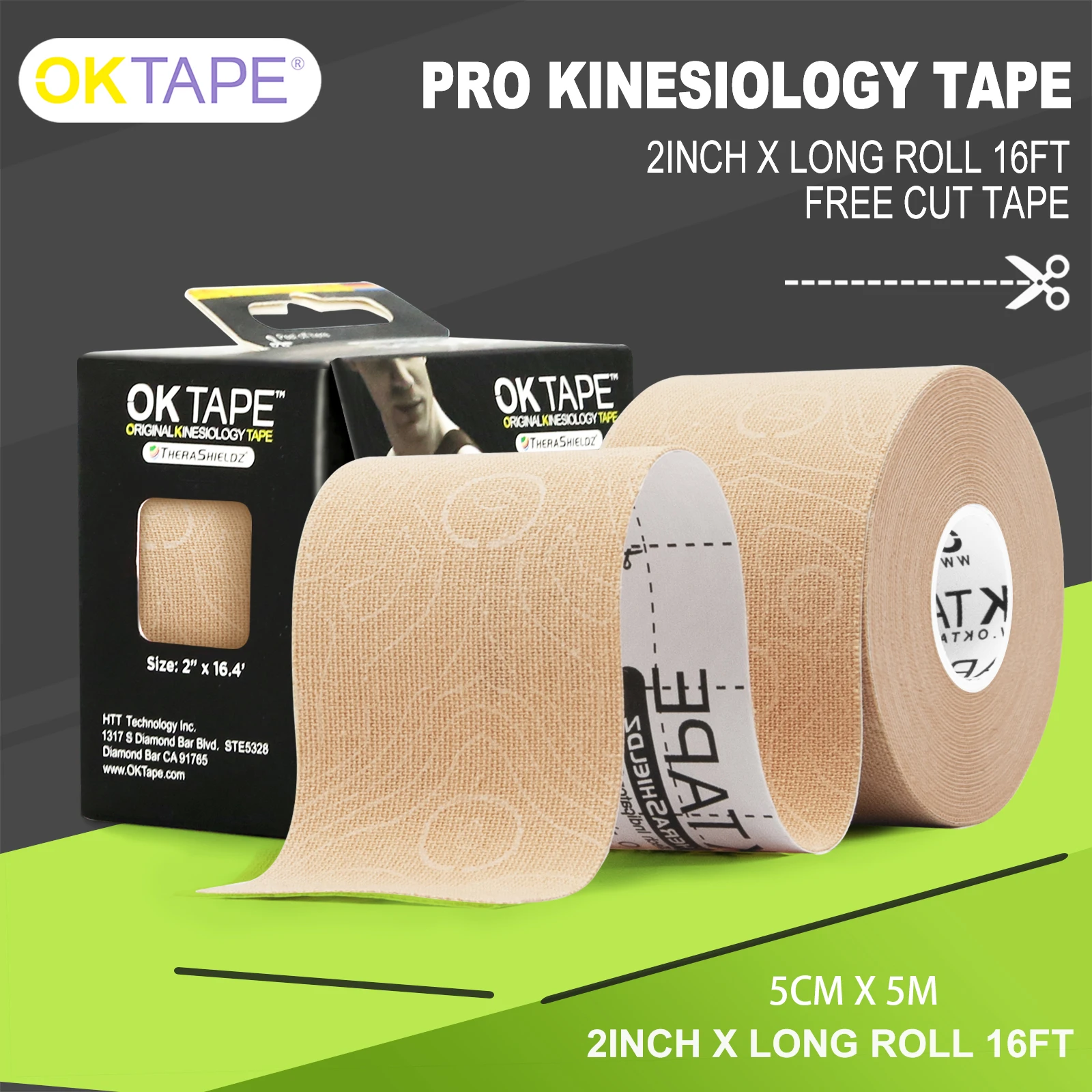 Kinesiology Tape 5cm x 5m – Waterproof Elastic Athletic Tape, Latex Free - close-up detail