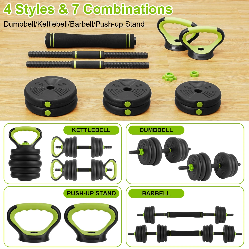 Adjustable Dumbbells 44/66/88lb – 4-in-1 Barbell & Kettlebell Home Weight Set - close-up detail