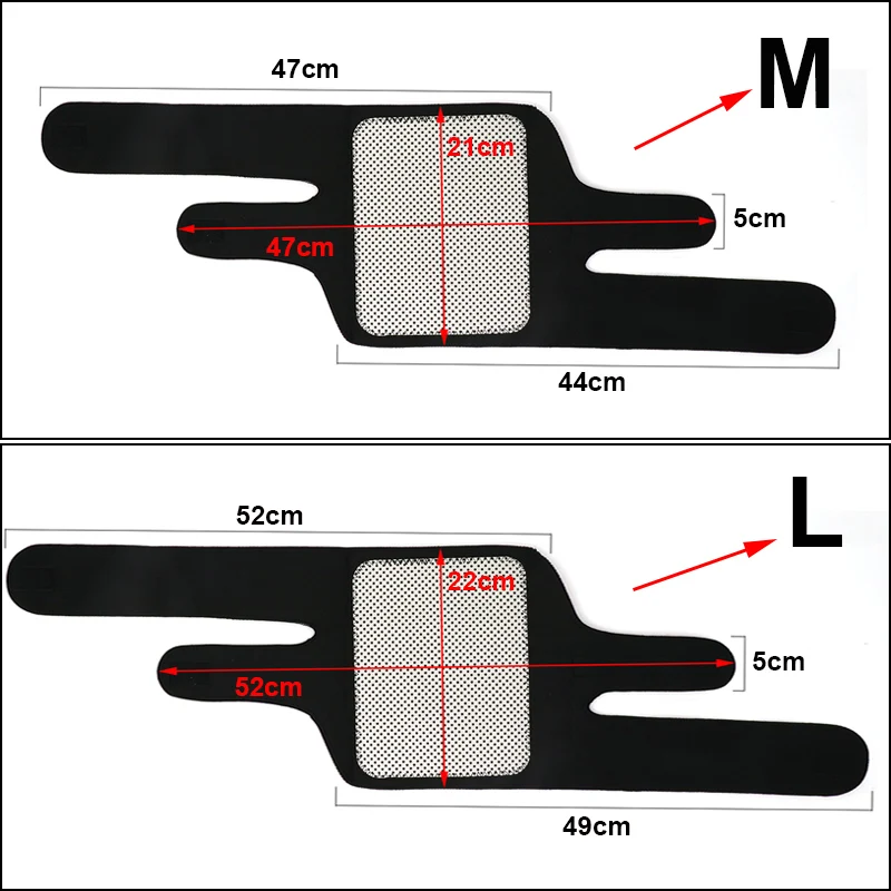 Tourmaline Magnetic Knee Brace Far Infrared Self Heating Pad Arthritis Pain - size and dimensions