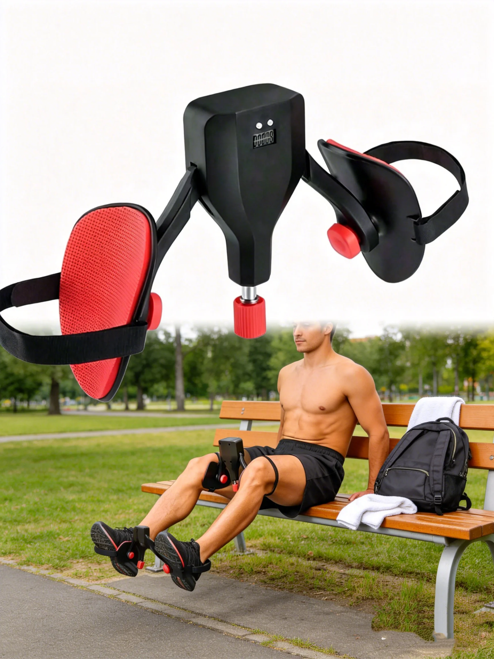 Adjustable Thigh Master & Pelvic Trainer with Resistance Bands – Adductor Toner - in use
