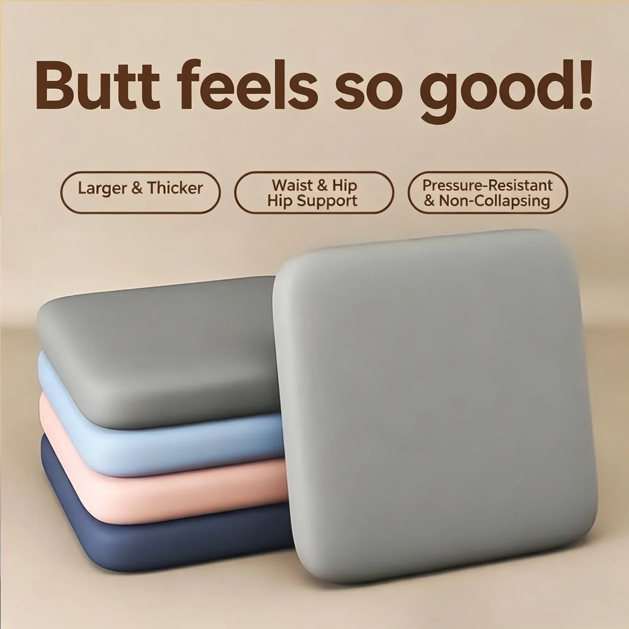 Thick Memory Foam Seat Cushion – Office Chair & Car Pad for Long Sitting - close-up detail