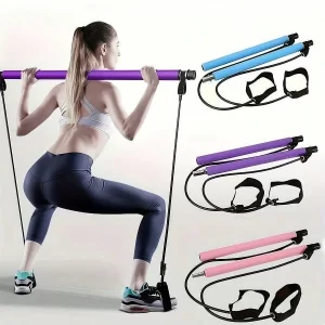 Pilates Bar Kit with Resistance Bands – Portable Home Pilates Set