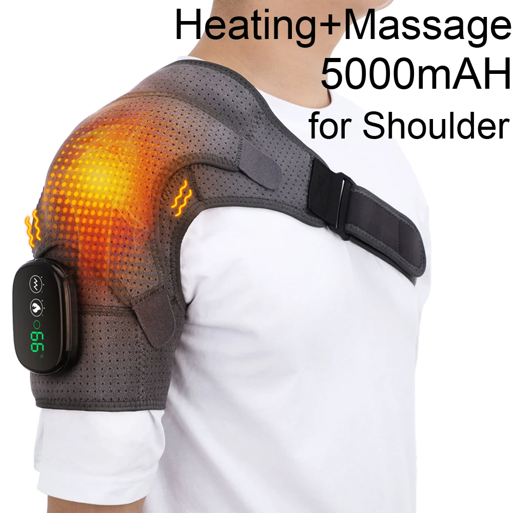 Electric Shoulder Massager with Heat – Vibration Heated Shoulder Wrap - detail view