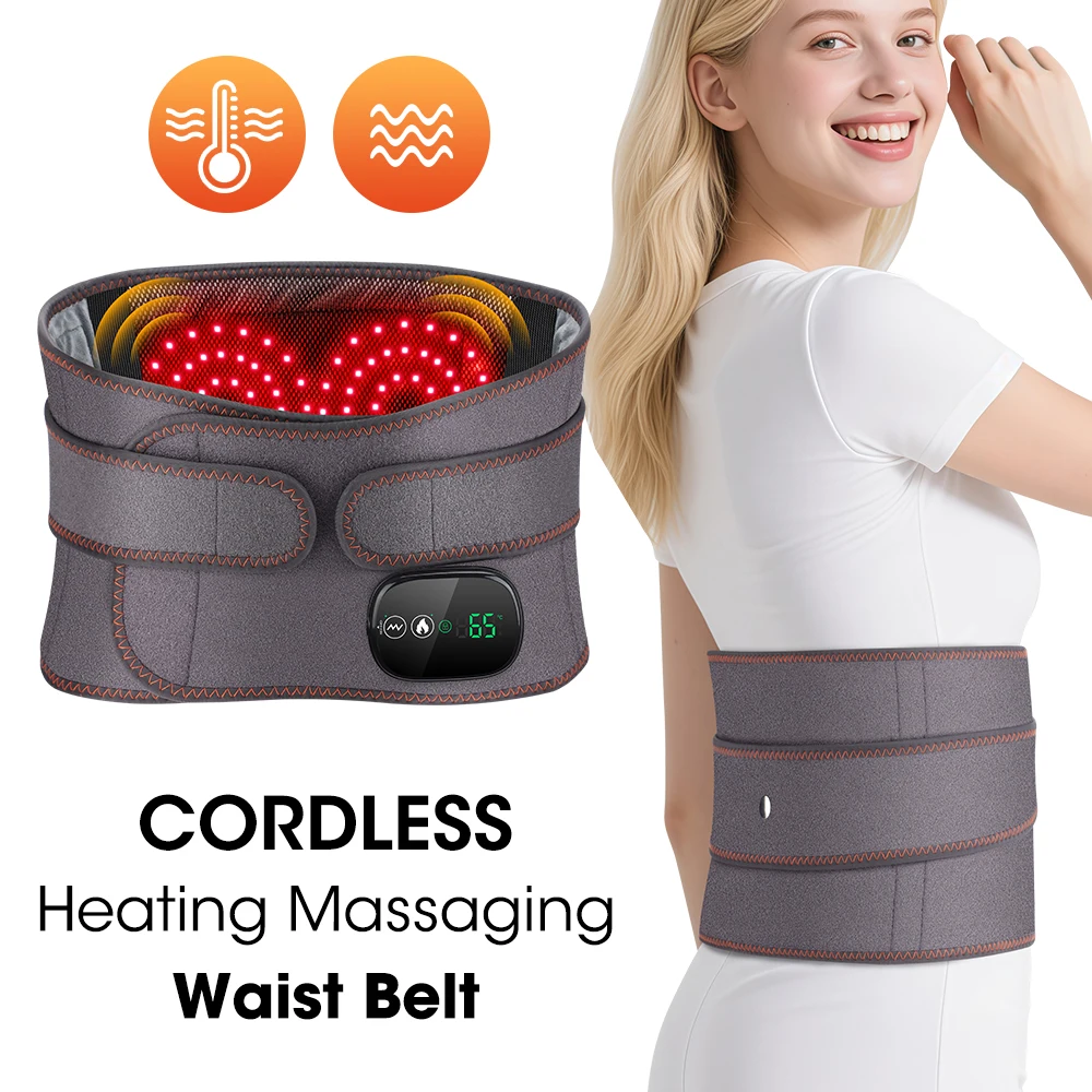 Heated Lumbar Massage Belt – Cordless Vibration & Heat for Lower Back - close-up detail