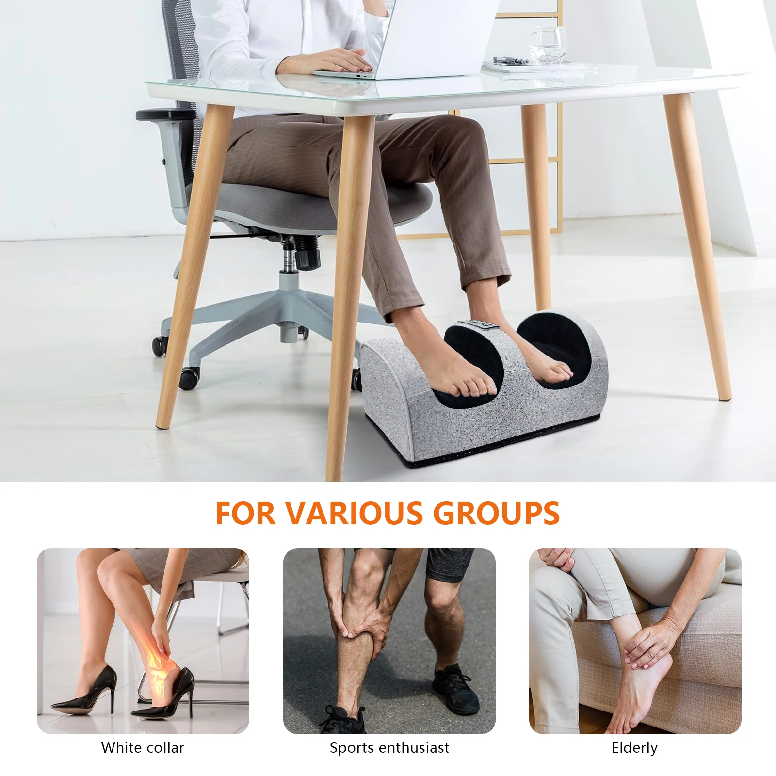 Electric Foot & Leg Massager – Kneading Massage Machine with Heat - color options