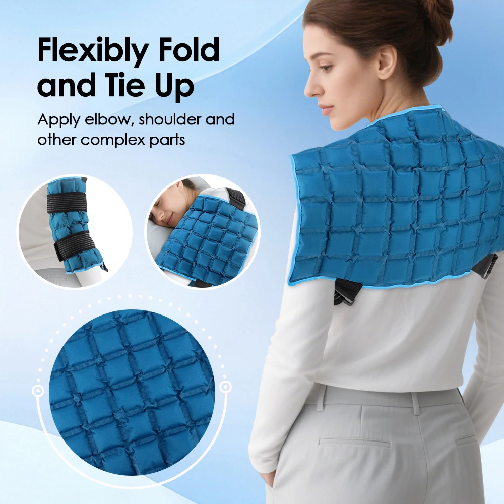 Reusable Hot & Cold Gel Wrap with 2 Straps – Back, Shoulder, Knee & Leg - alternate view