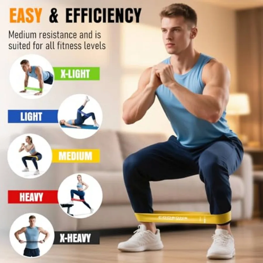 Resistance Bands for Working Out – Elastic Exercise Bands for Home Gym - size and dimensions