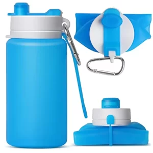 Collapsible Water Bottle – Foldable Silicone Flask with Clip