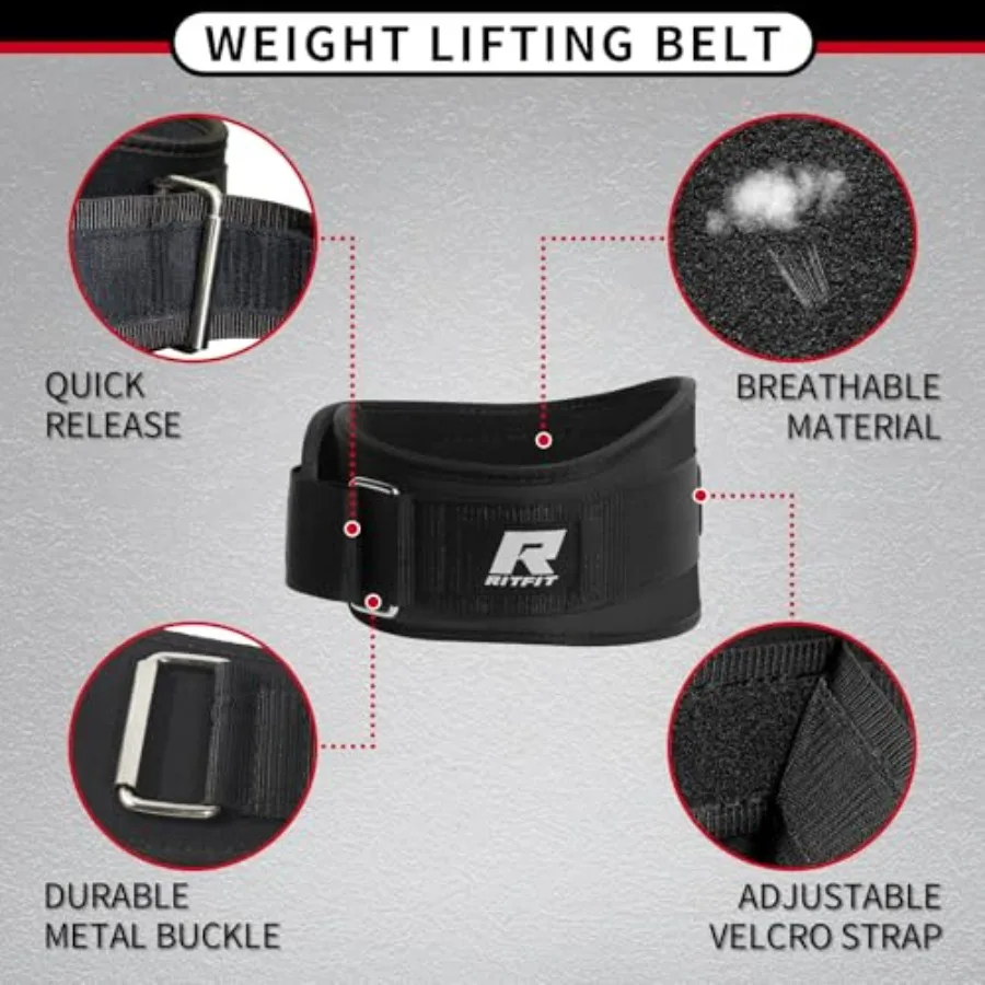 6-Inch Weight Lifting Belt – Squat, Deadlift & Overhead Support Belt - close-up detail