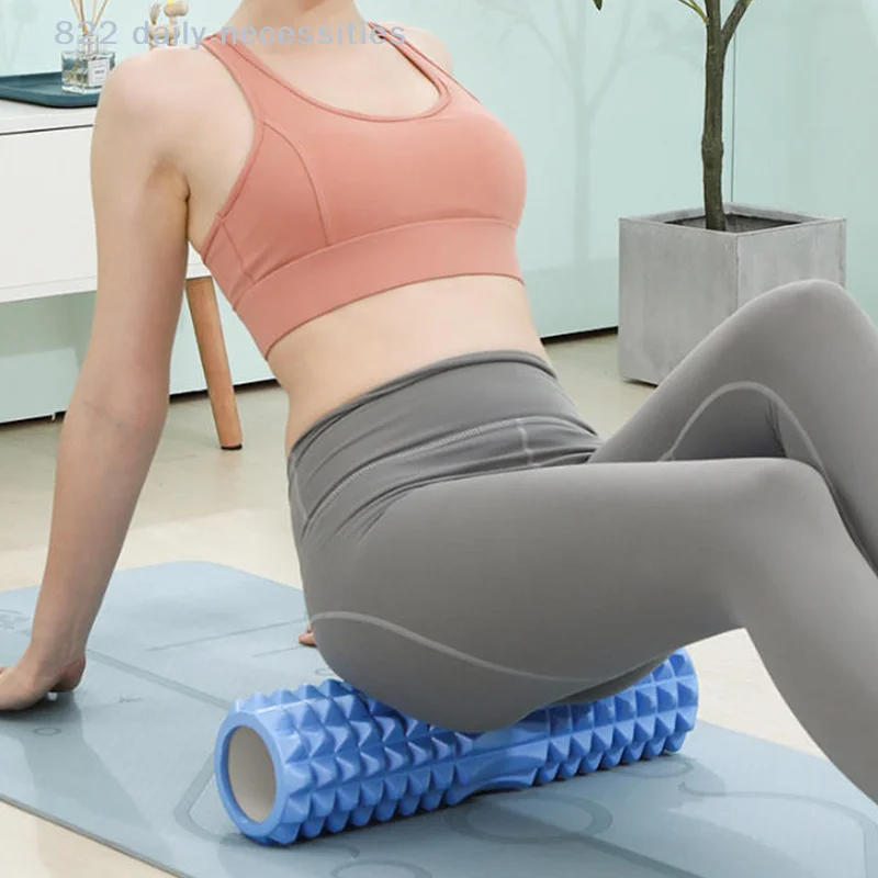 EVA Yoga Column Foam Roller - Smooth Muscle Roller for Pilates & Recovery - in use